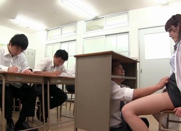 Japanese Teacher - Fetish Group Sex Gangbang In The Classroom